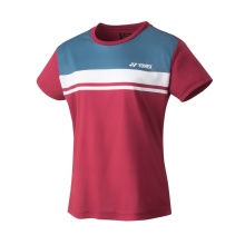 Yonex Sport-Tshirt Crew Neck Stripes 2023 rot Damen